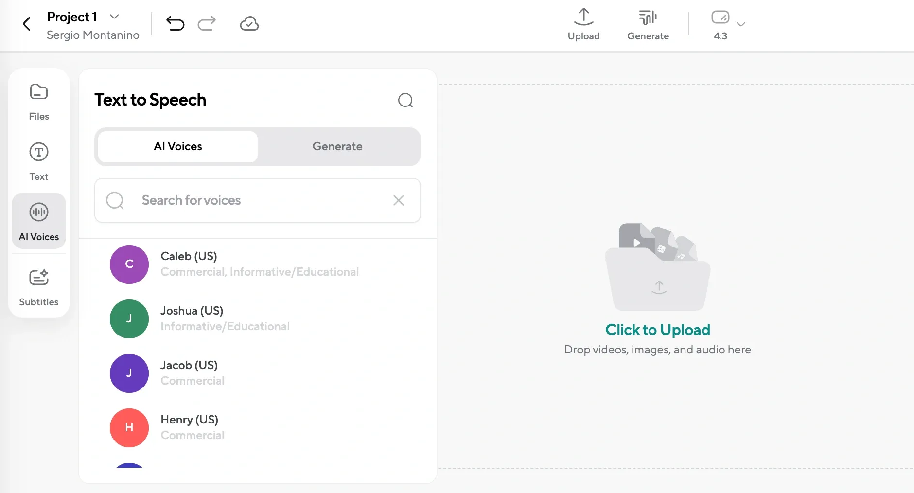 Podcastle’s AI-powered text-to-speech feature helps create voiceovers for vodcasting.