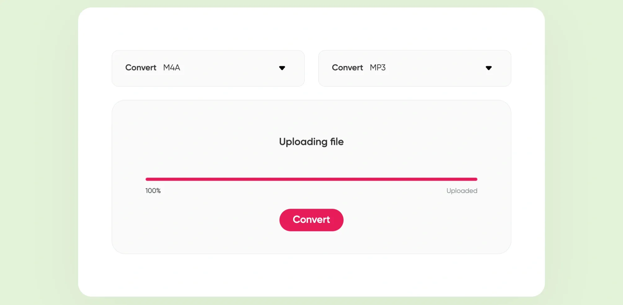 Click convert to change M4A file into MP3 using online audio converter