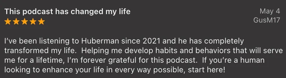 Huberman Lab podcast review