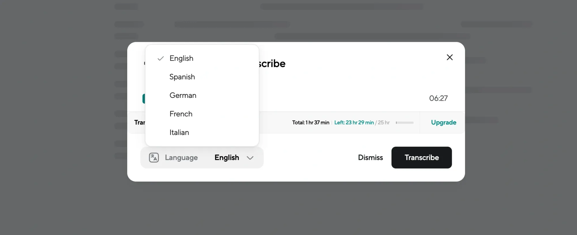 Multilingual transcription