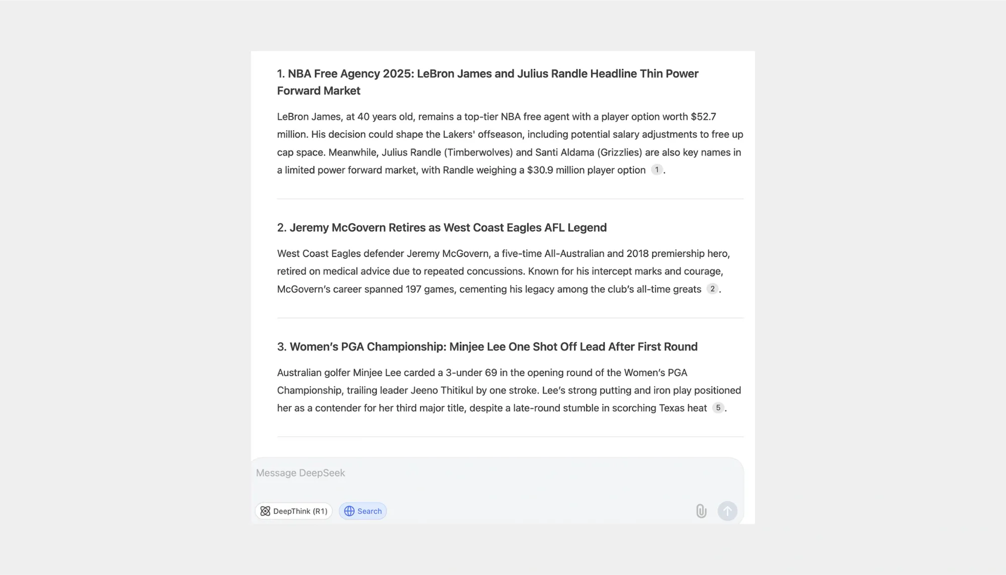 deepseek search feature
