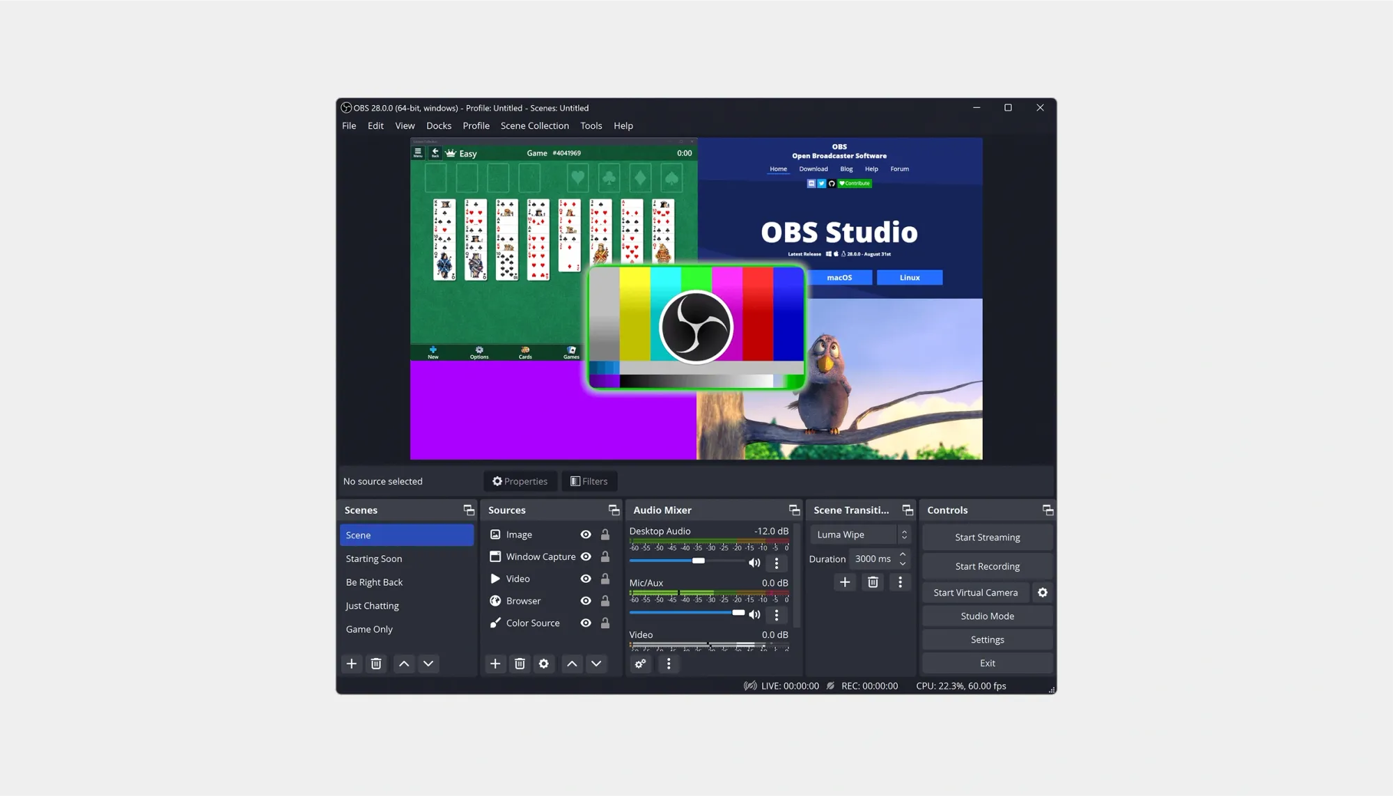 obs studio interface